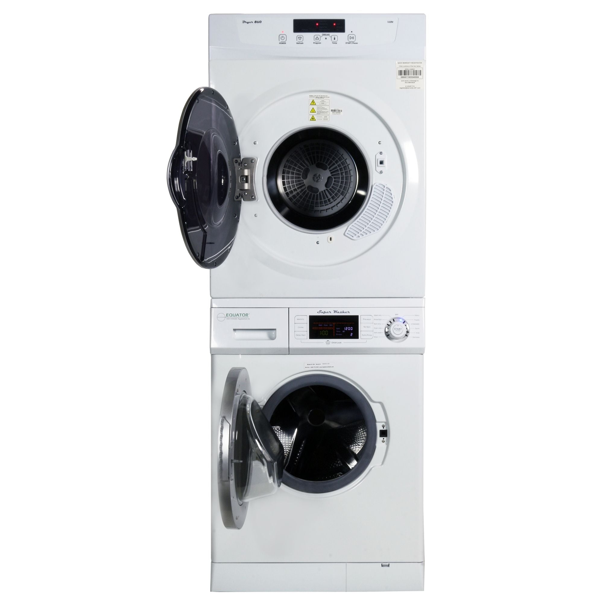 Equator stackable shop washer dryer
